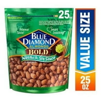 Blue Diamond Almonds, BOLD Flavored Wasabi & Soy Sauce Snack Nuts Perfect for Lunch, On-the-go, Healthy Options, 25oz Bag