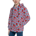 thumbnail image 2 of Salouo Strawberries Pattern Hoodie Sweatshirt for Youth, Fall Pullover Hoodie Sweatshirt Long-Sleeve Pullover Hooded Sweatshirt-Large, 2 of 6