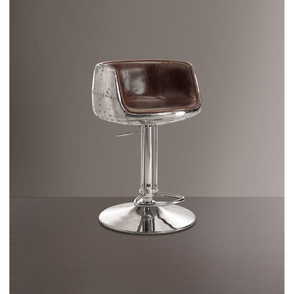Ergode Adjustable Stool w/Swivel (1Pc) Vintage Brown Top Grain Leather & Aluminum