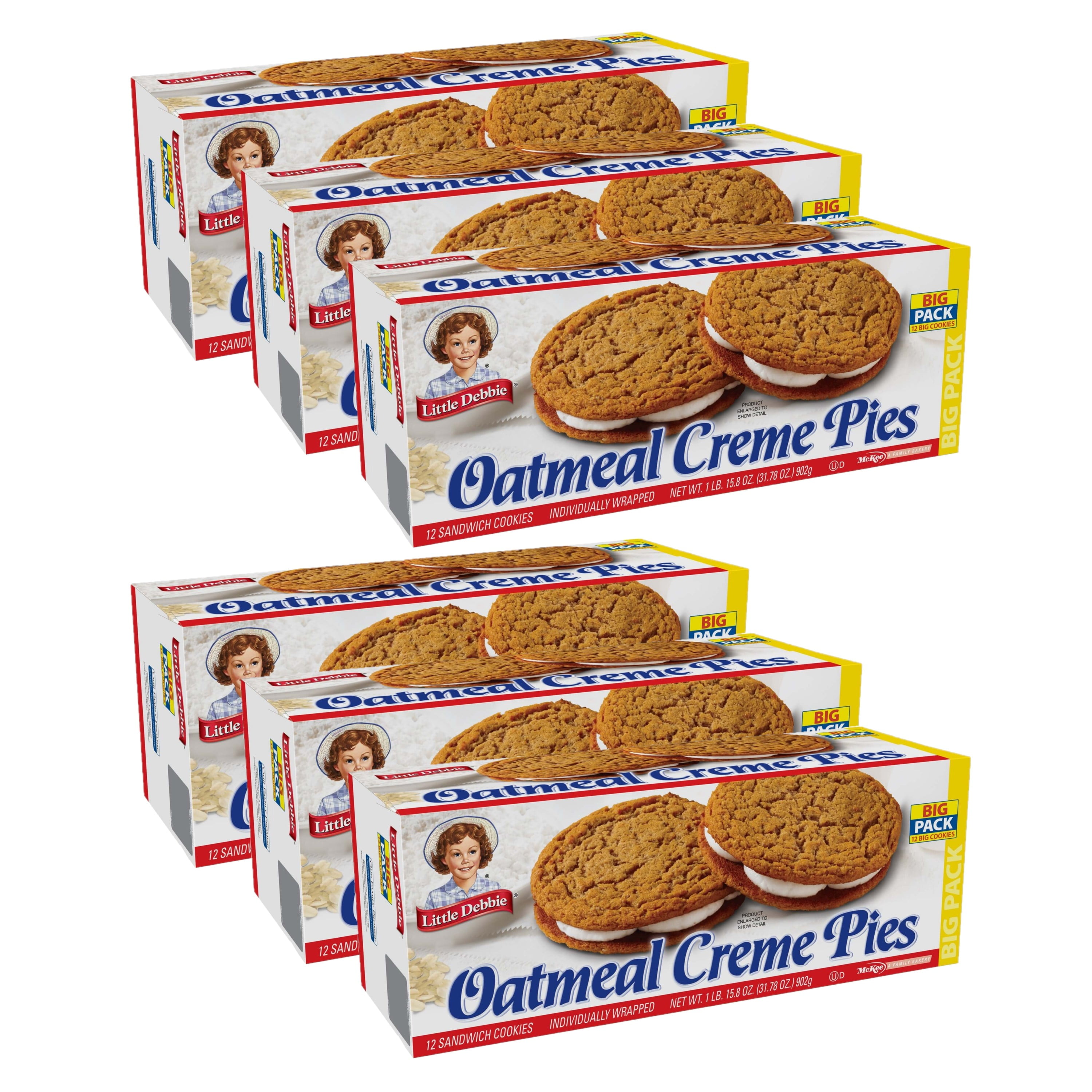 Little Debbie Oatmeal Creme Pies, 6 Big Pack Boxes, 72 Individually