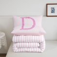 thumbnail image 5 of Manfei Initial Letter D Design King Size Comforter Sets,Abstract Line Art Comforters King Size,Pink Reversible,3-Piece,1 Comforter and 2 Pillowcases, 5 of 7