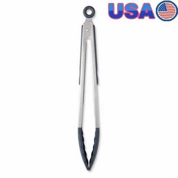 Heat Resistant Silicone Locking Tongs Non Stick Kitchen Grilling Serving Tools