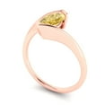 thumbnail image 2 of Solitaire Engagement Ring for Women - 2ct Yellow Moissanite in 14K Rose Gold Promise Ring, 2 of 6