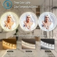 thumbnail image 4 of THEKLA Crystal Round Lighted Mirror for Bathroom Makeup Wall Mounted 20 inch Crystal Round Vanity Mirror with Lights Smart Memory 3 Color Dimmable AntiFog 20" Diamond Circle LED Light up Mirrors, 4 of 7