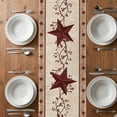 thumbnail image 4 of Table Runner 70 Inches Long for Kitchen Dining, Red Texas Star Rustic Dresser Scarf Farmhouse, Dining Table Decorations for Wedding/Parties, Farmhouse Berry Brown Wooden 13 x 70 In, 4 of 8