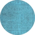 thumbnail image 1 of Ahgly Company Indoor Round Oriental Light Blue Industrial Area Rugs, 6' Round, 1 of 4