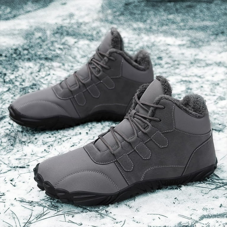 Hike Footwear Barefoot Shoes Mens Womens Winter Wide Toe Barefoot Hiking Shoes Boots Non Slip Waterproof Outdoor Running Boots Sneakers for Women