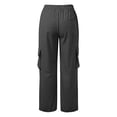 thumbnail image 5 of Dpytoraw Girls Solid Utility Cargo Pants Drawstring Elastic Waist Lightweight Trousers Black Size 5-6 Years, 5 of 7