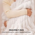 thumbnail image 4 of EVERGRACE Luxurious Soft Faux Rabbit Fur Throw Blanket, Cozy Fuzzy Plush Warm Throws for Couch Bed Sofa Chair Home Decor, Ruched Bubble Fluffy Blanket with Reversible Velvet, 50"" x 60"", Ivory White, 4 of 8