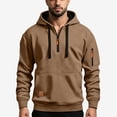 thumbnail image 6 of Quarter Zip Pullover Hoodies Mens Casual Drawstring Long Sleeve Sweatshirts with Kangaroo Pocket and Arm Pocket Trendy Fall Outfits 2026, 6 of 6