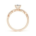 thumbnail image 2 of ANGARA Natural Princess-Cut Diamond Ring with Scrollwork in 14K Rose Gold for Women (Size-5mm| Color-H| Clarity-SI2) | April Birthstone, Anniversary, Jewelry Gift for Women | Natural Diamond Ring, 2 of 9