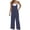 Navy jumpsuits for women, variant on Wycnly Jumpsuits for Women Dressy Loose Wide Leg Spaghetti Strap Jumpsuits with Pocket Summer Sleeveless Crewneck Solid Long Formal Rompers Black xl