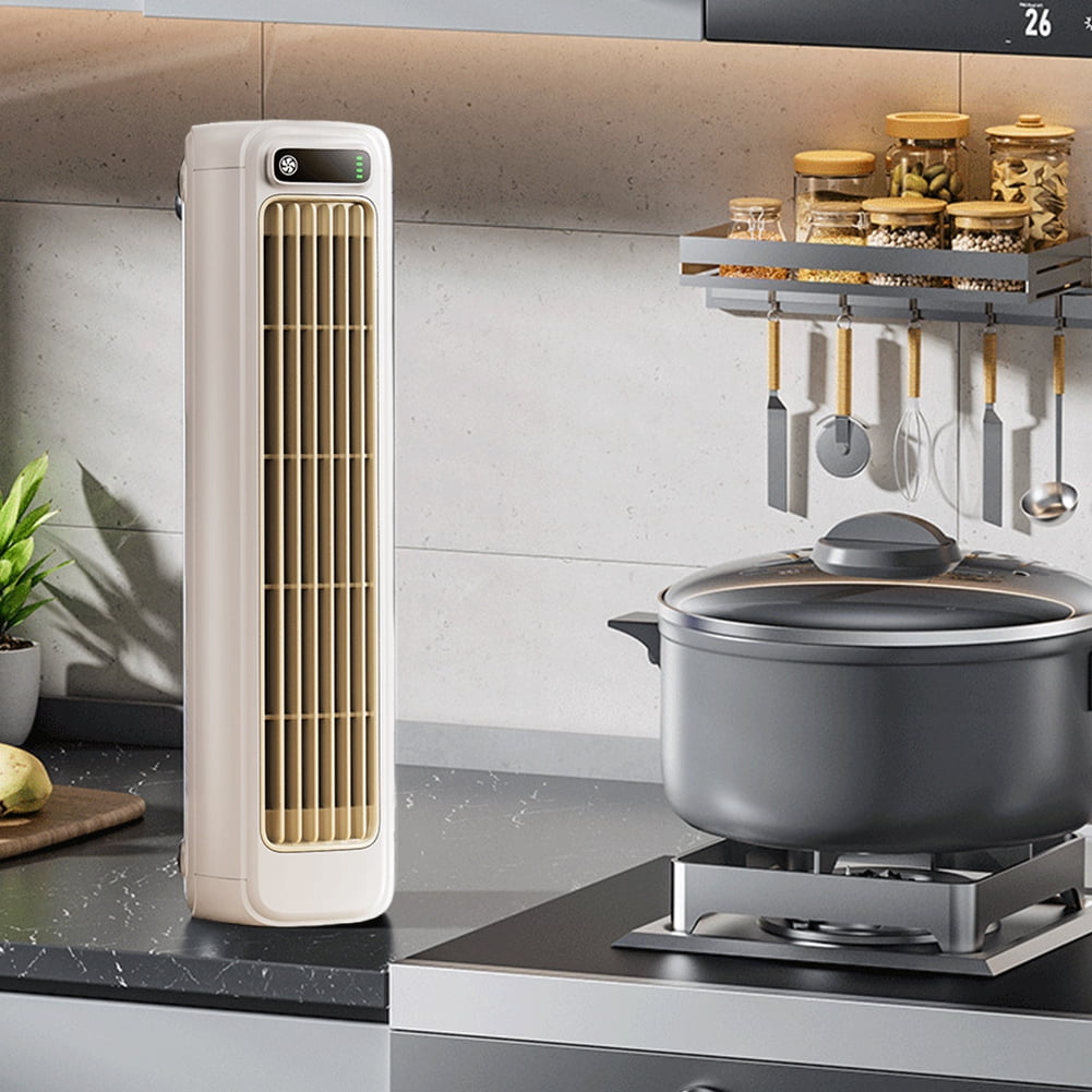 HUISZJ Cooling Fan, Portable Desktop Tower Fan, 3 Speeds Rechargeable Cooling Fan for Kitchen Bedroom Travel (White)