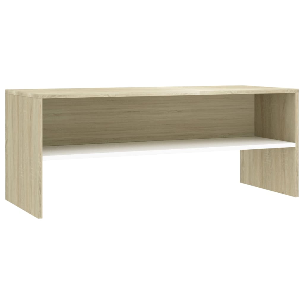 Kepooman 39" Modern Rectangle TV Cabinet Stand Console Table with Storage Shelf for Living Room, Beige