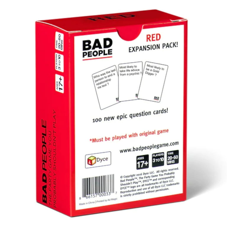  BAD PEOPLE - After Dark Expansion Pack (100 New Question Cards)  - The Game You Probably Shouldn't Play : Toys & Games