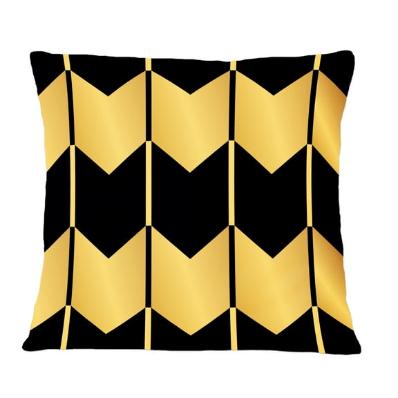 Designart Golden Luxury Metallic Geometrics V' Mid-Century Modern Throw Pillow - 12x20