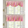thumbnail image 5 of Fsddascl Pink Christmas Tree Tie Up Valance Curtains for Windows, Kitchen Curtains Window Treatments, Xmas Snowflake Pink Golden Short Window Shades Valances for Bedroom Bathroom Cafe 42"x18", 5 of 7