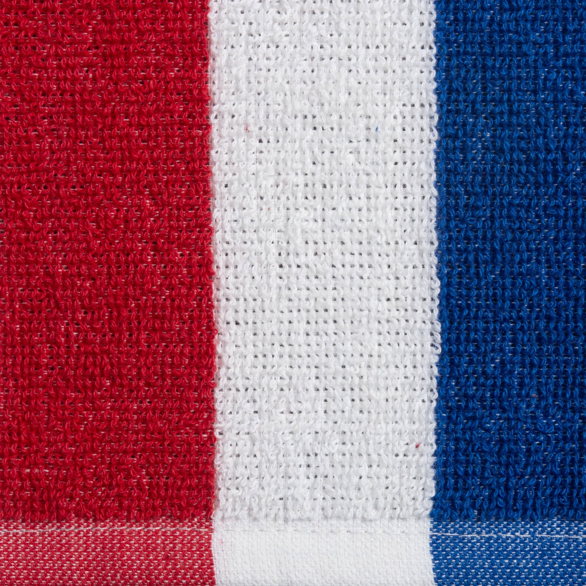 Red, White & Blue Stripe Lounge Chair Beach Towel With Top Pocket, 26" x 82"
