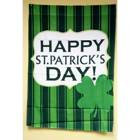 28'X40' HAPPY ST.PATRICKS DAY HOME DECORATION HOUSE FLAG WITH SLEEVES