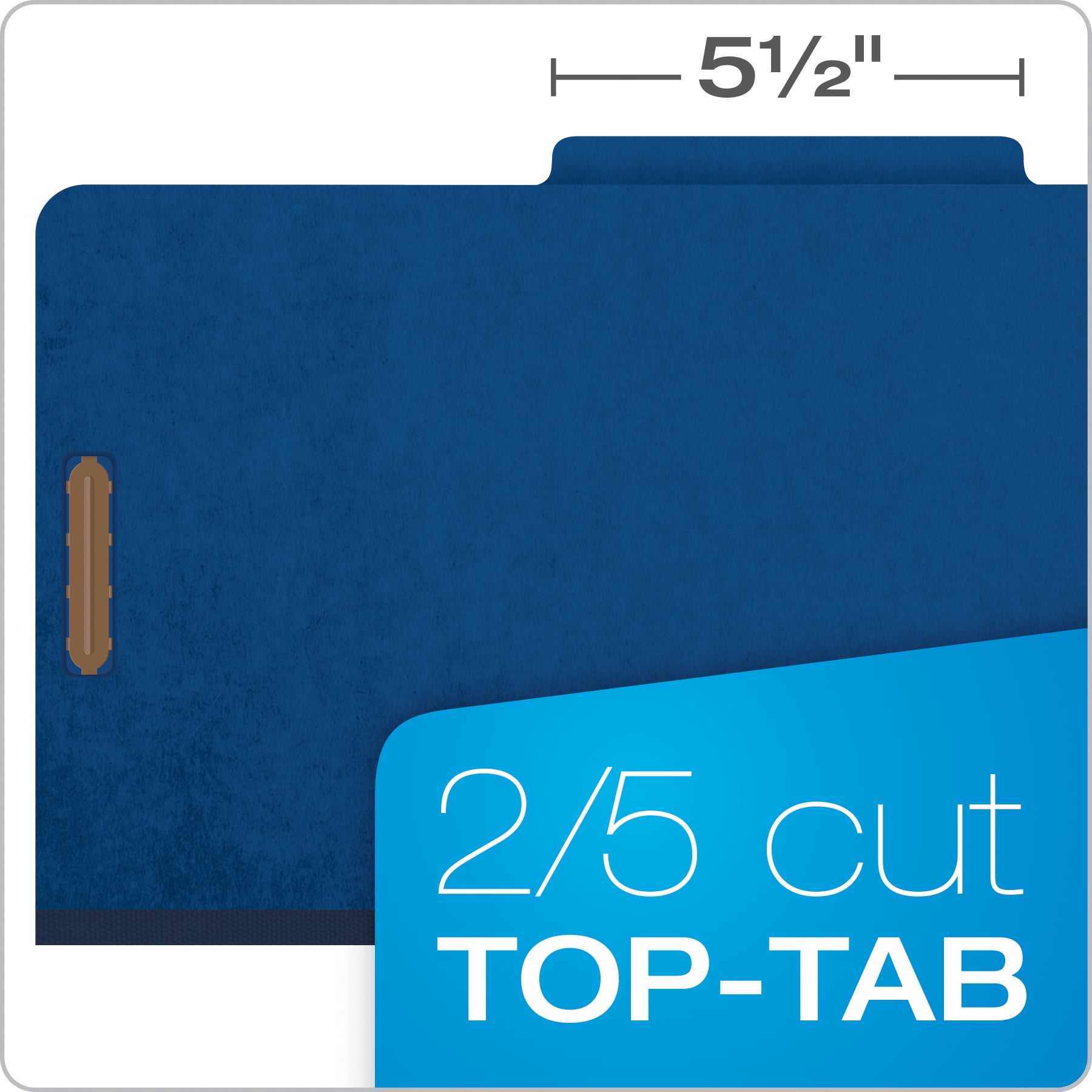 Pendaflex® Classification Folders, Standard, 2 Dividers, Embedded Fasteners, 2/5 Cut Tab, Dark Blue, Legal, 10/BX, 5 BX/CT