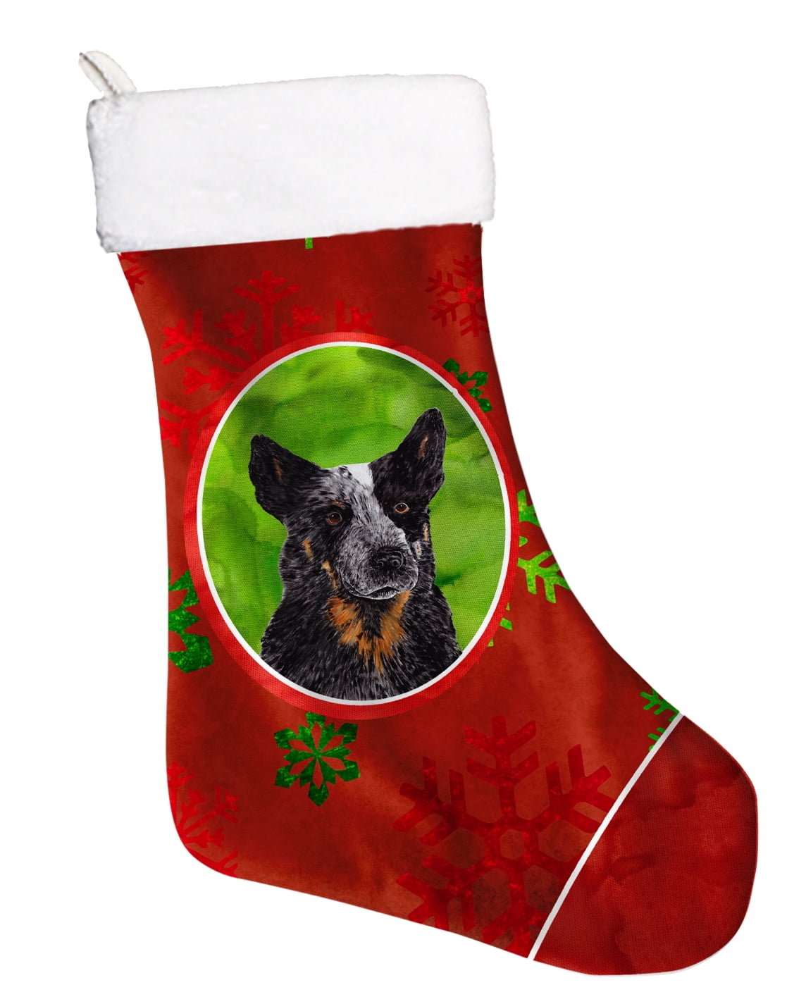 Australian Cattle Dog Red Snowflakes Holiday Christmas Stocking SC9436 ...