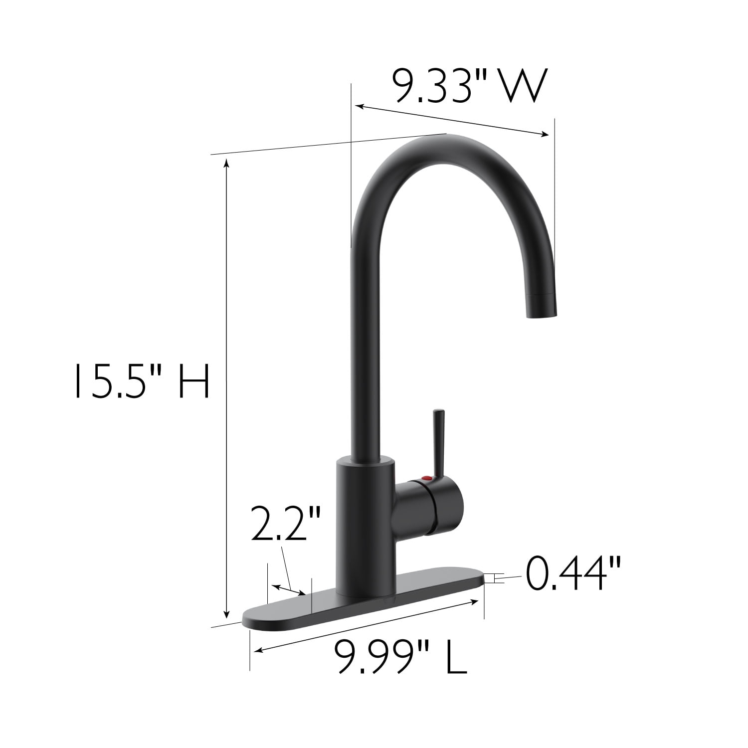 Design House 595678 Eastport II Single-Handle Kitchen Faucet, Matte Black