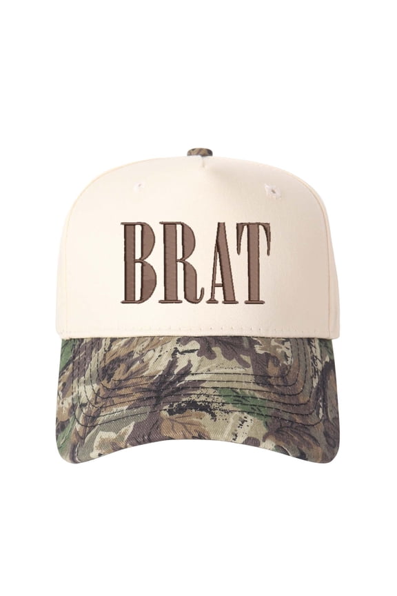 BRAT Letter Embroidered Color Block Trucker Hat Unisex Adjustable Cotton Breathable Fashion Cap for Travel Daily Wear