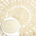 thumbnail image 2 of WinWay Exquisite Handmade Cotton Crochet Lace Round Placemat Tablecloth for Home Decor,Beige 65-70cm, 2 of 10