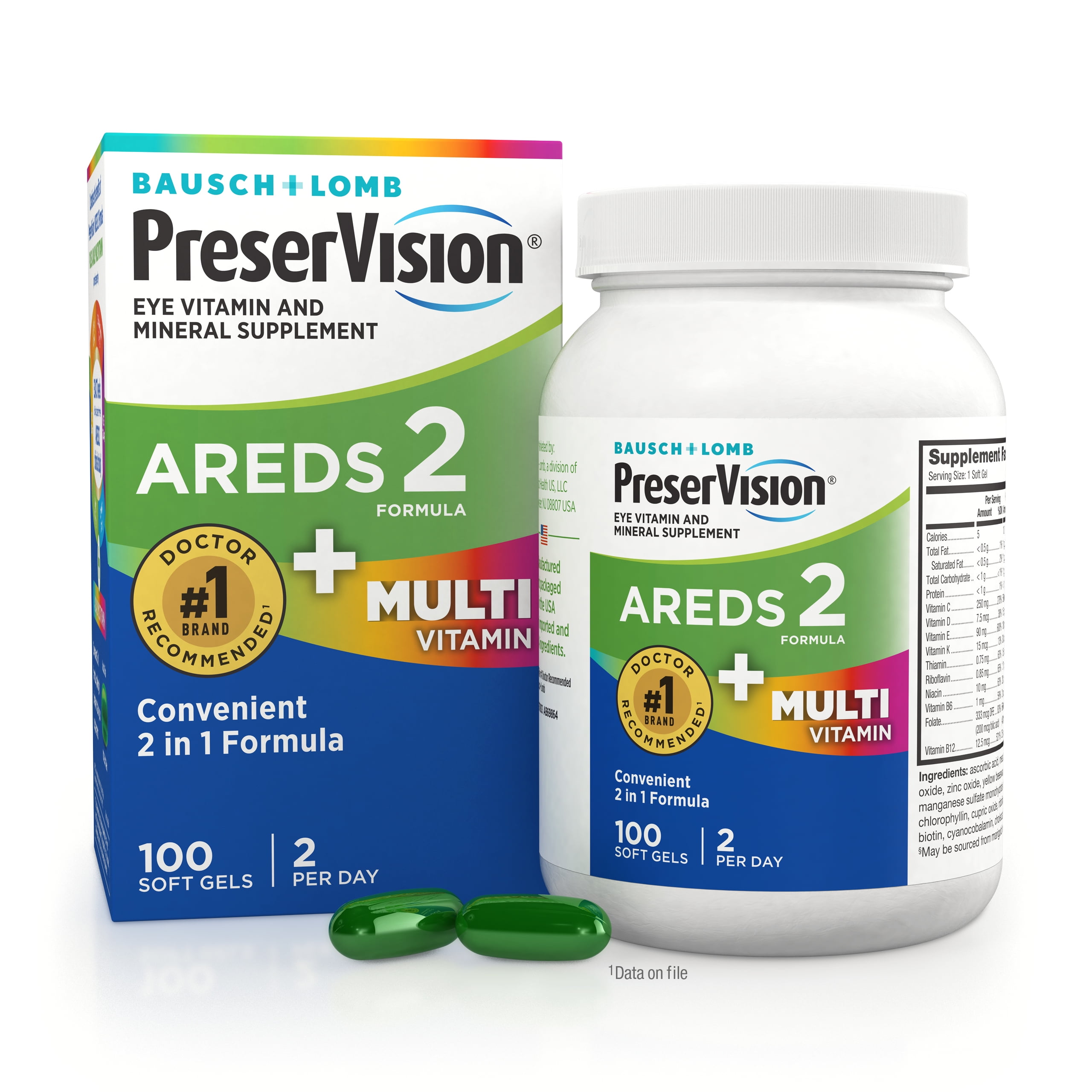 Preservision areds 2 multivitamin 2 in 1 eye vitamin contains