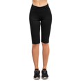 thumbnail image 3 of DailyWear Womens Solid Knee Length Short Yoga Cotton Leggings Black, Small, 3 of 4
