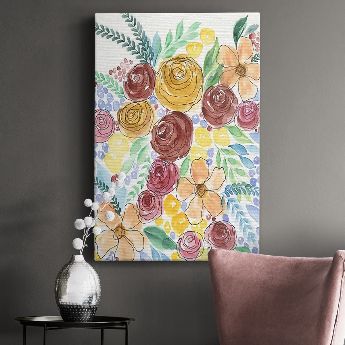 Flower Carousel II Premium Gallery Wrapped Canvas - Ready to Hang