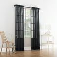 thumbnail image 4 of Mainstays Marjorie Sheer Voile Rod Pocket Single Curtain Panel, 1 Panel, Black, 59"W x 63"L, 4 of 7