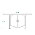 thumbnail image 6 of Ivinta Glass Coffee Table with X-Shaped Glass Legs, Modern White Round Clear End Table with Marble Tabletop, 6 of 7