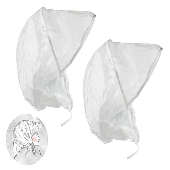 2 Visor Peak Rain Bonnet Reclosable Pouch Clear Plastic Cap Hair Hat Waterproof