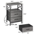 thumbnail image 3 of Mesa de noche Huuger, juego de 2 con cargador USB-C, gris, 3 of 9