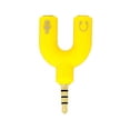 thumbnail image 2 of Bearachild Adaptador de Audio de 3,5mm tipo U 2 en 1 conveniente conector estéreo convertidor de sonido externo micrófono accesorios de Cables de audio/vídeo amarillo, 2 of 6
