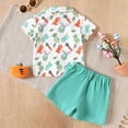 thumbnail image 5 of Toddler Baby Boy Short Sleeve Outfit Set with Bow Tie Easter Button Down Shirt and Shorts for Summer, 5 of 6