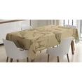 thumbnail image 1 of Ambesonne Velociraptor Tablecloth Rectangular Table Cover, Vintage Sketch Animals, 60"x84", Sand Brown, 1 of 3