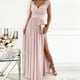 thumbnail image 2 of Moda mujer verano sólido sin mangas V-Nevk Split Casual encaje Pachwork vestido Pompotops  ghjkhdj3726, 2 of 8