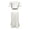 White, variant on Women's 2-Piece Outfit, Off-Shoulder Puff Sleeve Top & Ruched Midi Skirt, Casual Work Party Skirt Set Blue S