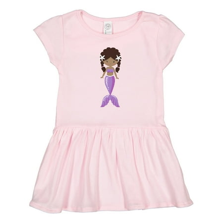 

Inktastic African American Mermaid Cute Mermaid Tail Gift Toddler Girl Dress