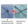 thumbnail image 2 of PiccoCasa Queen Duvet Cover Set 3Pcs Embroidery Checkered Bedding Set Blue, 2 of 6