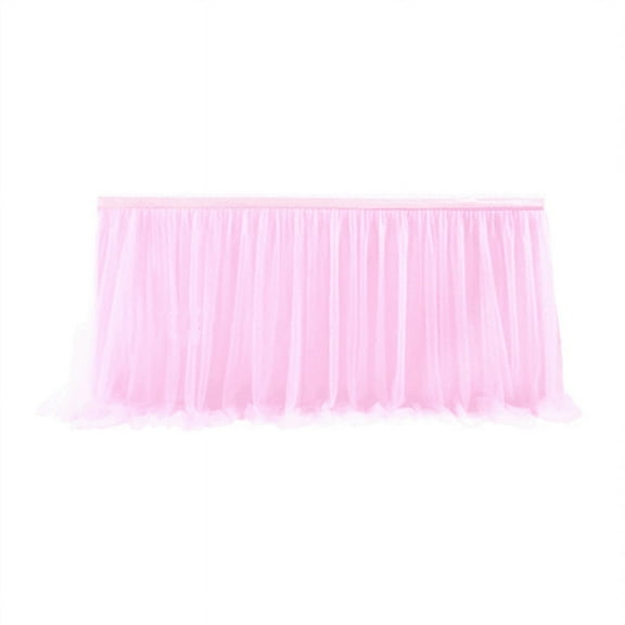 Tulle Table Skirt Table Cover Pink Birthday Wedding Decor Table Cloth Cake Dessert Arrang C905