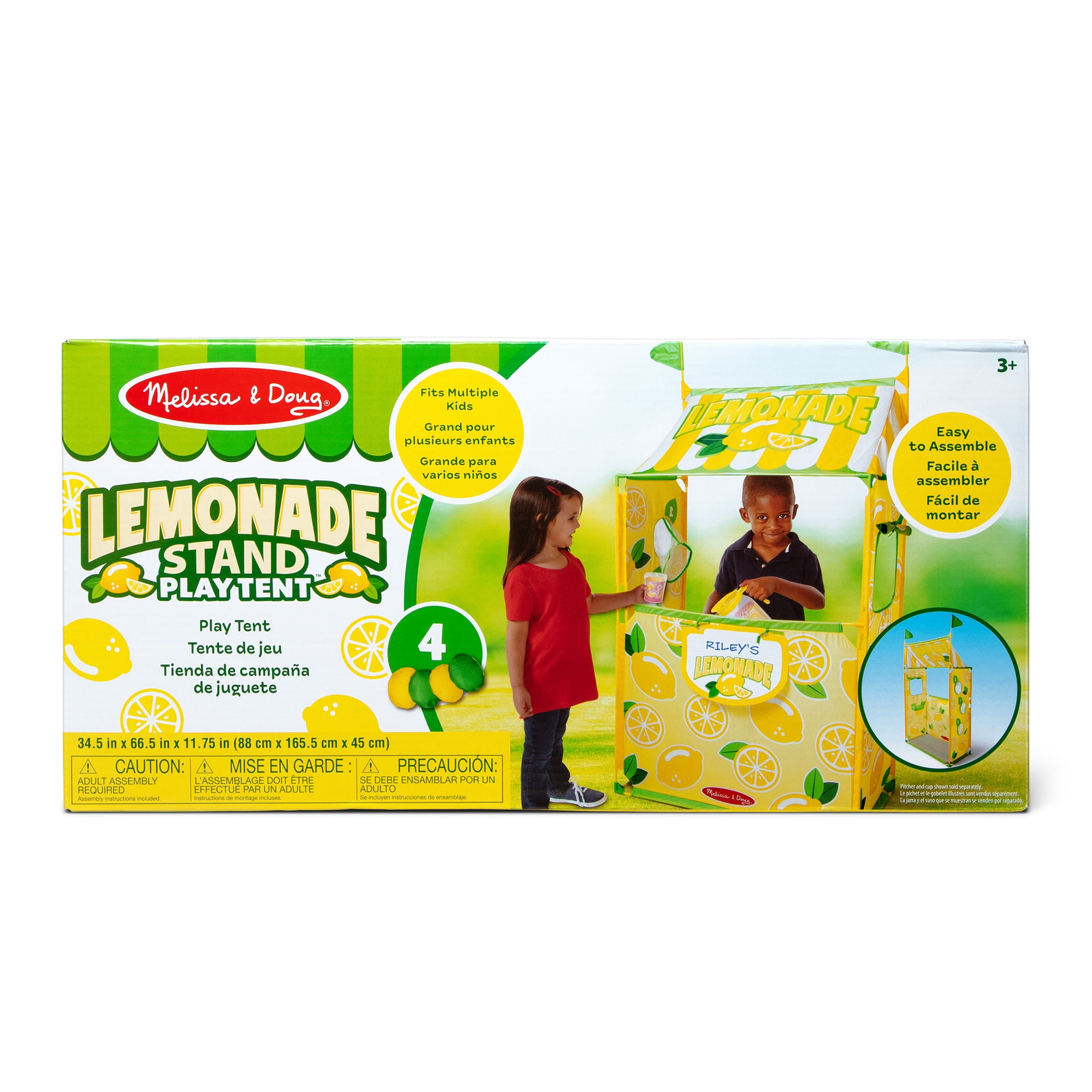 Melissa & Doug Lemonade Stand Play Tent With Beanbag Game, Easy to Assemble, for Toddlers, Preschoolers 3+