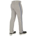 thumbnail image 2 of CHAMPRO Triple Crown 2.0 Open Bottom Baseball Pants with Braid, Youth X-Large, Grey, Royal, 2 of 3