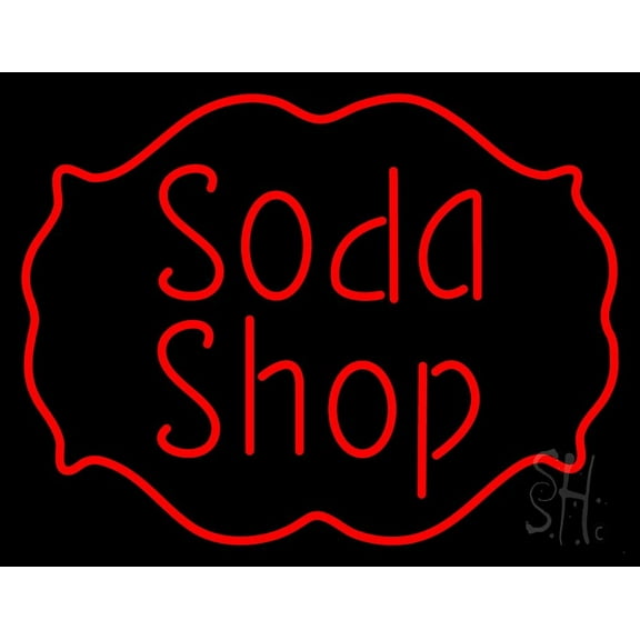 Soda Shop LED Neon Sign 15 x 19 - inches, Black Square Cut Acrylic Backing, with Dimmer - Bright and Premium built indoor LED Neon Sign for Defence Force.