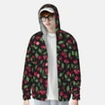 thumbnail image 2 of Gaeub Ripe Red Cherry Men's and Women's UPF 50+ Long-Sleeved Sun Protection Clothing, Fishing Shirt Long Sleeve Zip-Small, 2 of 7
