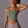 thumbnail image 6 of NaWent Reduced Women's Sports Bra Fixed Cup Integrated Sports Top Sports Bra Beautiful Back Fitness Yoga Suit Top Army Green L, 6 of 9