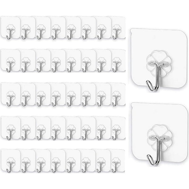 Adhesive Hooks 40 Pack 22lb(Max) Adhesive Wall Hooks, Heavy Duty Self