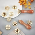 thumbnail image 6 of 1PC Brass Sealing Wax Seal Stamp Removable Wood Handle Sun Retro 25mm for Envelopes, 6 of 9